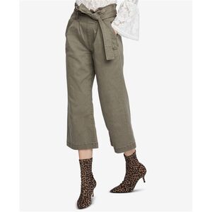 Rachel Roy Womens Paperbag Casual Wide Leg Pants, Green, NWT